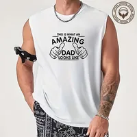 Men's Letter Simple Style Round Neck Sleeveless Regular Fit Men's Tops main image 3