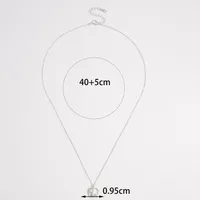 Sterling Silver White Gold Plated Casual Romantic Plating Round Elephant Pendant Necklace sku image 2