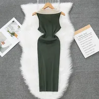 Women's Sheath Dress Casual Turndown Button Sleeveless Solid Color Maxi Long Dress Daily main image 4