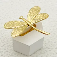 Elegant Glam Artistic Flower Dragonfly 304 Stainless Steel 14K Gold Plated Rings In Bulk main image 4