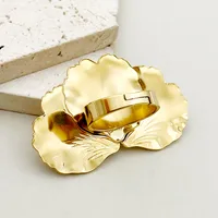 Elegant Glam Artistic Flower Dragonfly 304 Stainless Steel 14K Gold Plated Rings In Bulk main image 2