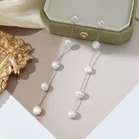 1 Pair Simple Style Classic Style Solid Color Freshwater Pearl Copper Alloy Drop Earrings main image 7