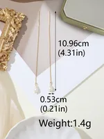 1 Pair Simple Style Classic Style Solid Color Freshwater Pearl Copper Alloy Drop Earrings main image 2