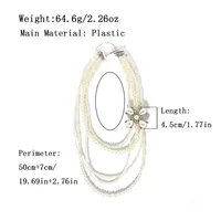 Wholesale Jewelry Casual Elegant Glam Round Imitation Pearl Silver Plated Beaded Plating Layered Necklaces main image 3