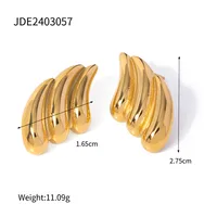 1 Pair IG Style Simple Style Solid Color 304 Stainless Steel 18K Gold Plated Ear Studs sku image 1