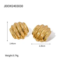 1 Pair IG Style Simple Style Solid Color 304 Stainless Steel 18K Gold Plated Ear Studs sku image 3