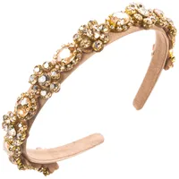 Women's Casual Vacation Classic Style Color Block Alloy Glass Inlay Glass Hair Band sku image 1