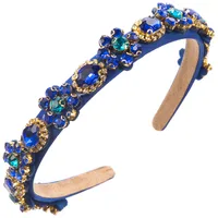 Women's Casual Vacation Classic Style Color Block Alloy Glass Inlay Glass Hair Band sku image 2