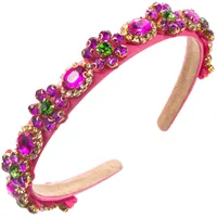 Women's Casual Vacation Classic Style Color Block Alloy Glass Inlay Glass Hair Band sku image 3