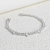 Wholesale Elegant French Style Heart Shape Copper Inlay Gold Plated Zircon Bracelets main image 8