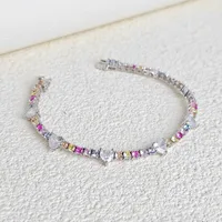 Wholesale Elegant French Style Heart Shape Copper Inlay Gold Plated Zircon Bracelets main image 1