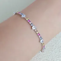Wholesale Elegant French Style Heart Shape Copper Inlay Gold Plated Zircon Bracelets main image 5