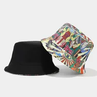 Women's Hip-Hop Simple Style Eye Printing Wide Eaves Bucket Hat main image 3