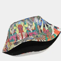 Women's Hip-Hop Simple Style Eye Printing Wide Eaves Bucket Hat main image 4