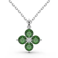 Sterling Silver Simple Style Classic Style Inlay Flower Zircon Pendant Necklace sku image 2