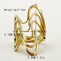 Wholesale Jewelry Vacation Sweet Irregular Leaves 304 Stainless Steel Natural Stone Pearl Shell 14K Gold Plated Plating Inlay Rings sku image 2