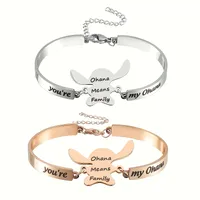 Cartoon Style Hip-Hop Letter 304 Stainless Steel Gold Plated Silver Plated Bracelets In Bulk main image 2