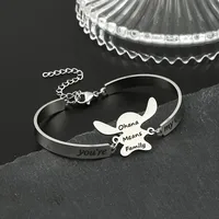 Cartoon Style Hip-Hop Letter 304 Stainless Steel Gold Plated Silver Plated Bracelets In Bulk main image 5