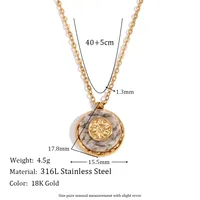 316L Stainless Steel  18K Gold Plated Basic Simple Style Classic Style Plating Round Pendant Necklace main image 5