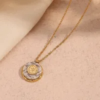 316L Stainless Steel  18K Gold Plated Basic Simple Style Classic Style Plating Round Pendant Necklace main image 4