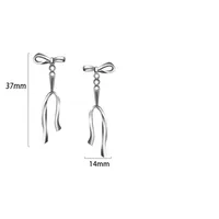 1 Pair 925 Sterling Silver Bow Knot Drop Earrings main image 2