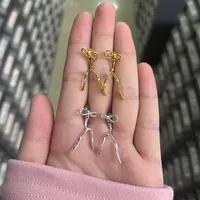 1 Pair 925 Sterling Silver Bow Knot Drop Earrings main image 5