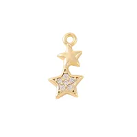 1 Piece 12 * 6mm Copper Zircon 18K Gold Plated Star Polished Pendant main image 2