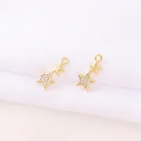 1 Piece 12 * 6mm Copper Zircon 18K Gold Plated Star Polished Pendant main image 4
