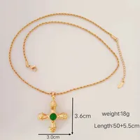 304 Stainless Steel 18K Gold Plated Casual Simple Style Polishing Plating Inlay Cross Artificial Gemstones Earrings Necklace main image 5