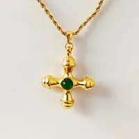 304 Stainless Steel 18K Gold Plated Casual Simple Style Polishing Plating Inlay Cross Artificial Gemstones Earrings Necklace sku image 2