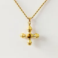 304 Stainless Steel 18K Gold Plated Casual Simple Style Polishing Plating Inlay Cross Artificial Gemstones Earrings Necklace sku image 1