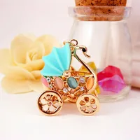 Simple Style Baby Carriage Zinc Alloy Plating Inlay Rhinestones Women's Bag Pendant Keychain main image 3
