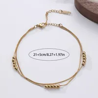 Hawaiian Tropical Solid Color 304 Stainless Steel Plating 18K Gold Plated Women's Anklet main image 2
