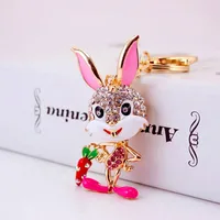 Cute Rabbit Zinc Alloy Plating Inlay Rhinestones Women's Bag Pendant Keychain main image 2
