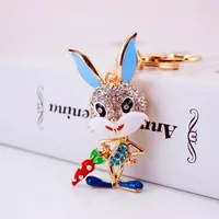 Cute Rabbit Zinc Alloy Plating Inlay Rhinestones Women's Bag Pendant Keychain main image 3