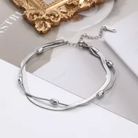 Hawaiian Tropical Solid Color 304 Stainless Steel Plating 18K Gold Plated Women's Anklet sku image 2