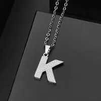 Wholesale Jewelry Elegant Letter 304 Stainless Steel Silver Plated Chain Pendant Necklace sku image 11