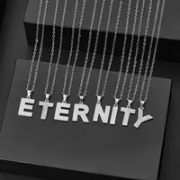 Wholesale Jewelry Elegant Letter 304 Stainless Steel Silver Plated Chain Pendant Necklace main image 5
