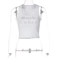 Casual Letters Hot Drill U-neck Sleeveless Short Vest Wholesale sku image 13