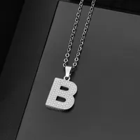 Wholesale Jewelry Elegant Letter 304 Stainless Steel Silver Plated Chain Pendant Necklace sku image 2