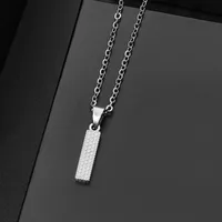 Wholesale Jewelry Elegant Letter 304 Stainless Steel Silver Plated Chain Pendant Necklace sku image 9