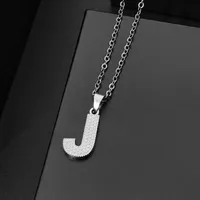 Wholesale Jewelry Elegant Letter 304 Stainless Steel Silver Plated Chain Pendant Necklace sku image 10