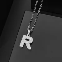 Wholesale Jewelry Elegant Letter 304 Stainless Steel Silver Plated Chain Pendant Necklace sku image 18