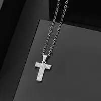 Wholesale Jewelry Elegant Letter 304 Stainless Steel Silver Plated Chain Pendant Necklace sku image 20