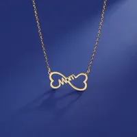 Casual Letter Heart Shape 304 Stainless Steel Asymmetrical 14K Gold Plated Thanksgiving Mother'S Day Women's Pendant Necklace main image 3