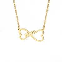 Casual Letter Heart Shape 304 Stainless Steel Asymmetrical 14K Gold Plated Thanksgiving Mother'S Day Women's Pendant Necklace sku image 1