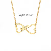 Casual Letter Heart Shape 304 Stainless Steel Asymmetrical 14K Gold Plated Thanksgiving Mother'S Day Women's Pendant Necklace main image 2