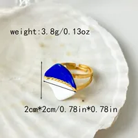 Hip-Hop Artistic Commute Oval Heart Shape Rhombus 304 Stainless Steel 14K Gold Plated Turquoise Rings In Bulk sku image 1