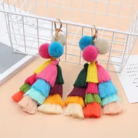 Cute Sweet Tassel Ball Alloy Cotton Bag Pendant Keychain main image 1