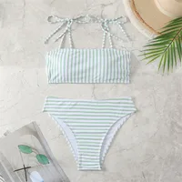 Women's Stripe 2 Pieces Set Bikinis Swimwear main image 4